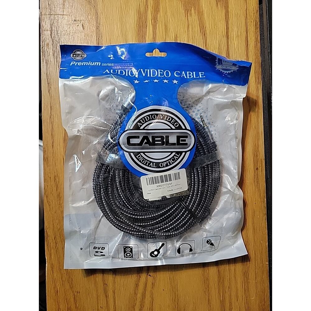 Audio Y-Splitter Cable,RCA Y Cable with Nylon-Braided Breakout Cord 3.5mm 50 Ft